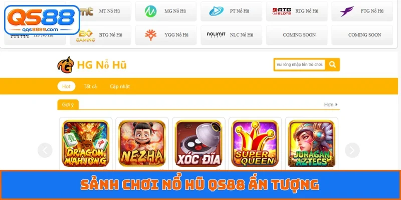 Sảnh chơi nổ hũ QS88 ấn tượng